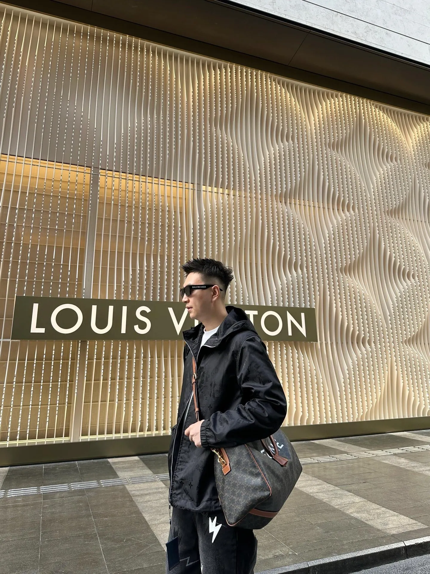 Louis Vuitton/Louis Vuitton 25Fw dog walking dark pattern jacquard windbreaker jacket